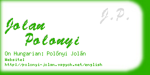 jolan polonyi business card